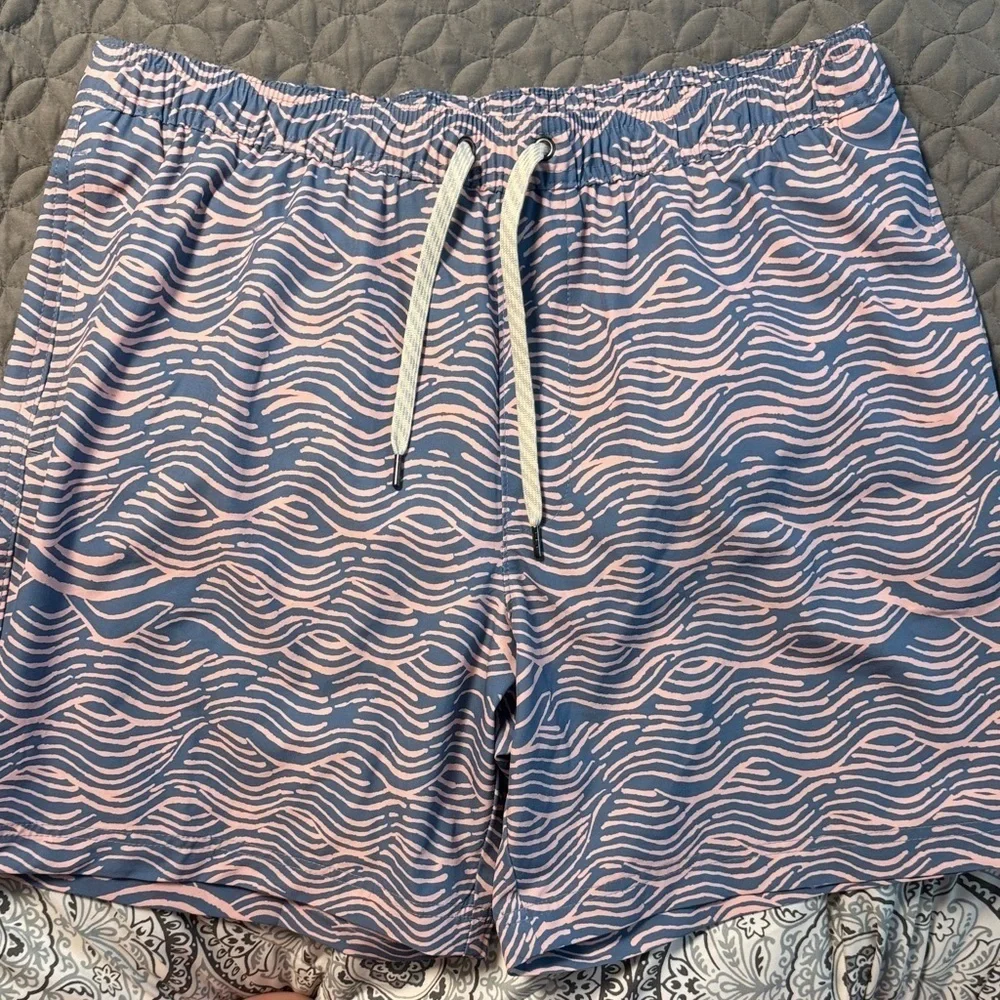 Sonoma Men's Swim Trunks with Pink and Blue Wave Pattern
